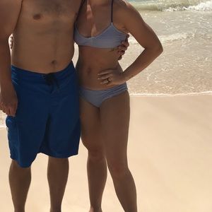 Blue stripped swimsuit